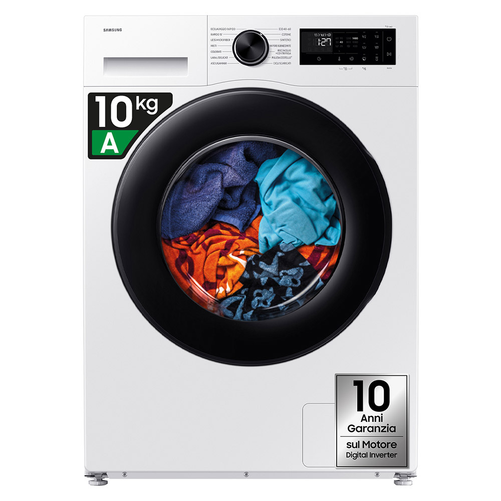 Lavatrice Samsung WW10FG5U34AEET – 10 kg, 1400 giri/min, Classe A, Bianco