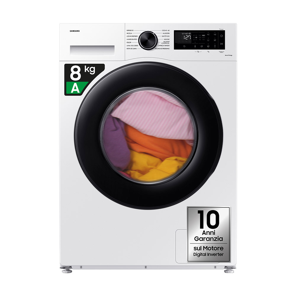 Lavatrice Samsung WW80CGC04DAEET – 8 kg, 1400 giri/min, Classe A, Bianco