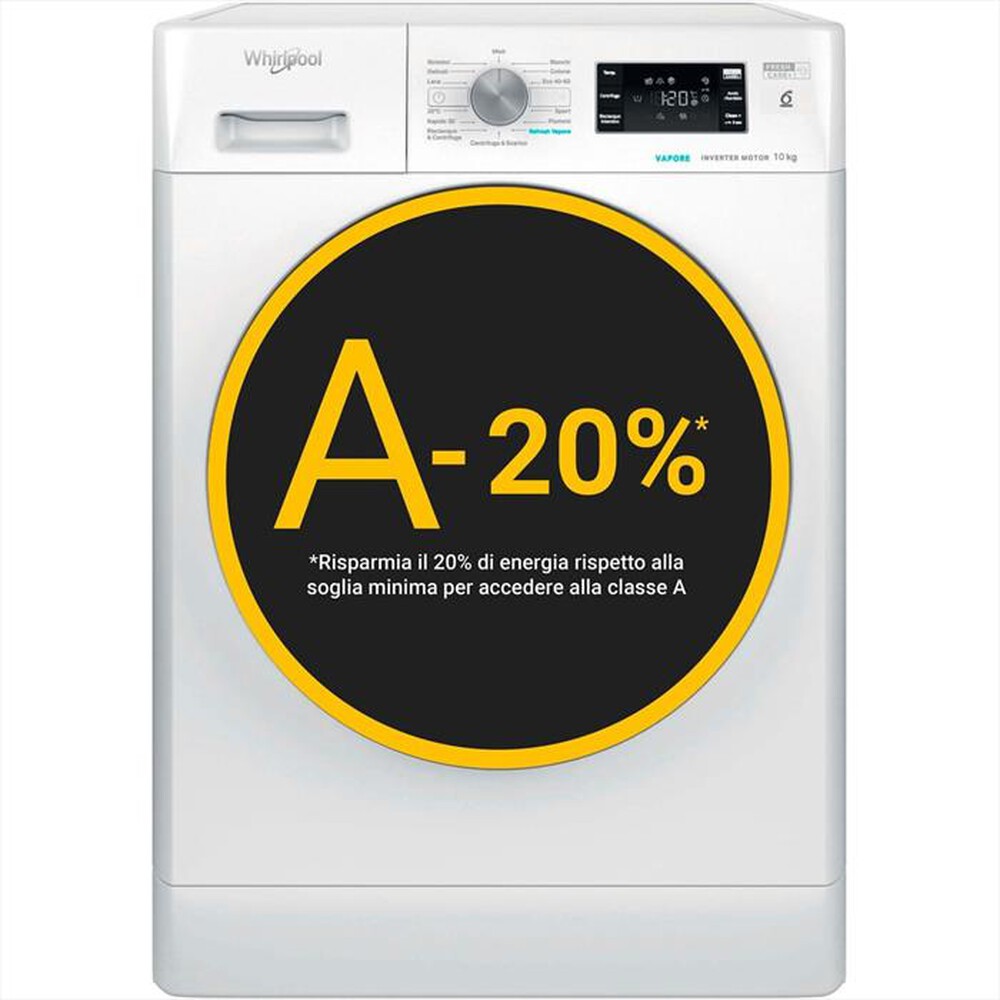 Lavatrice Whirlpool FFB 1048 BSV IT – 10 kg, 1400 giri/min, Classe A